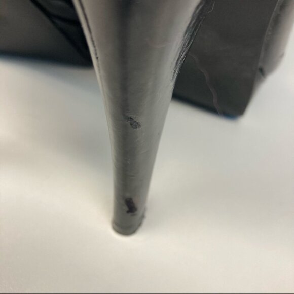 GUESS Sz 9 Patent Leather Sling Backs Front Platform Heels Shoes - Picture 5 of 7